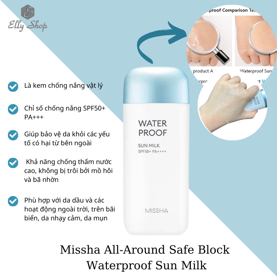 Kem Chống Nắng Missha All Around Safe Block Soft Finish Sun Milk SPF50+ PA+++ (70ml)