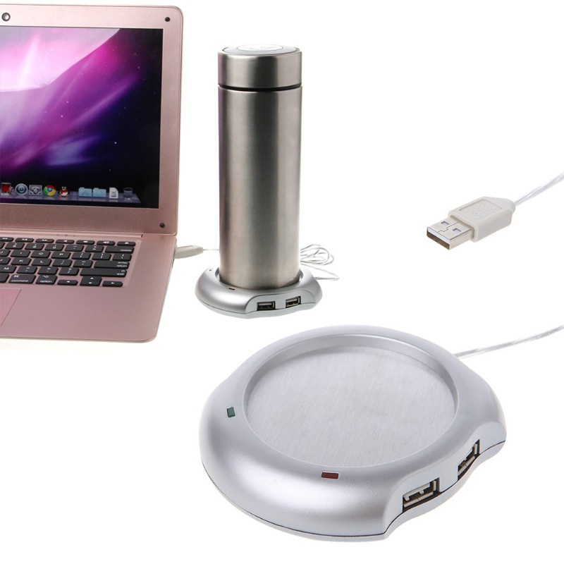 btsg USB Tea Coffee Cup Mug Warmer Heater Pad with 4 Port USB Hub PC Laptop