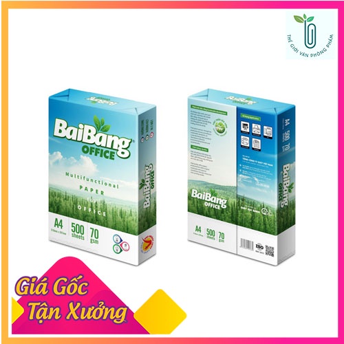 1 ram giấy Bãi Bằng A4/70gsm - Giấy Việt Nam [ 500 tờ/ram ]