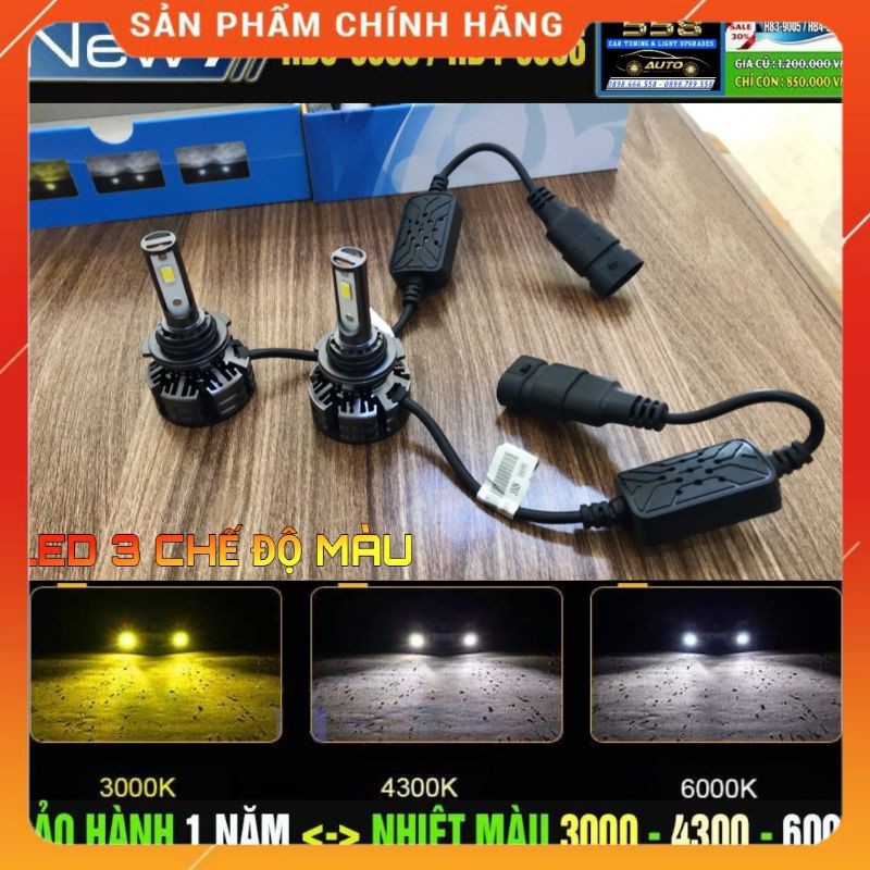 ĐÈN LED GẦM 3 MÀU EPISTA cho ô tô, xe hơi: PHÁ MƯA, PHÁ SƯƠNG, ĐI ĐƯỜNG ĐÈO [ Đầy đủ các chân bóng]