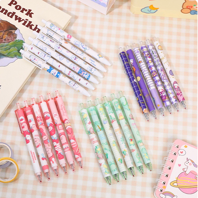 Set 12 Ruột Bút Gel Màu Đen Cỡ Lớn 0.5mm + 10 Lõi Thay Thế Kèm Giá Đỡ