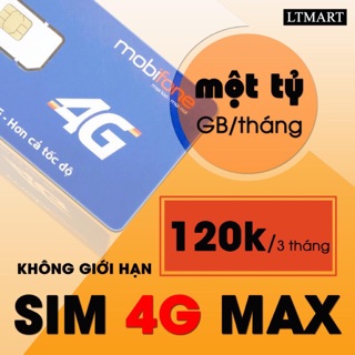 Sim 4G Mobifone Max băng thông F120WF - Không giới hạn lưu lượng