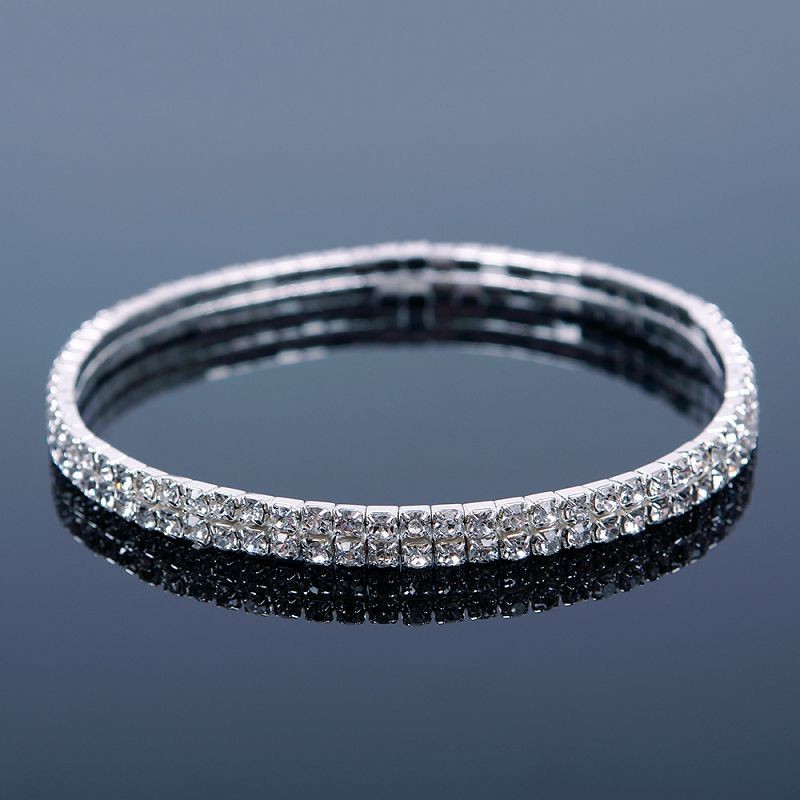 Vòng tay chân nữ co giãn đính đá pha lê quyến rũ