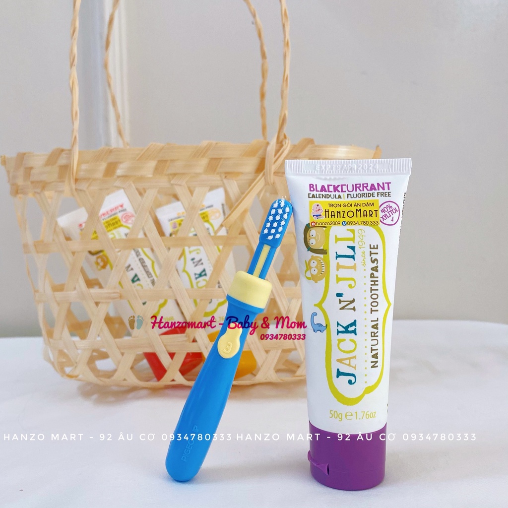 Kem đánh răng cho bé hữu cơ Jack N' Jill Úc Organic chính hãng, cho bé trên 6 tháng, có thể nuốt