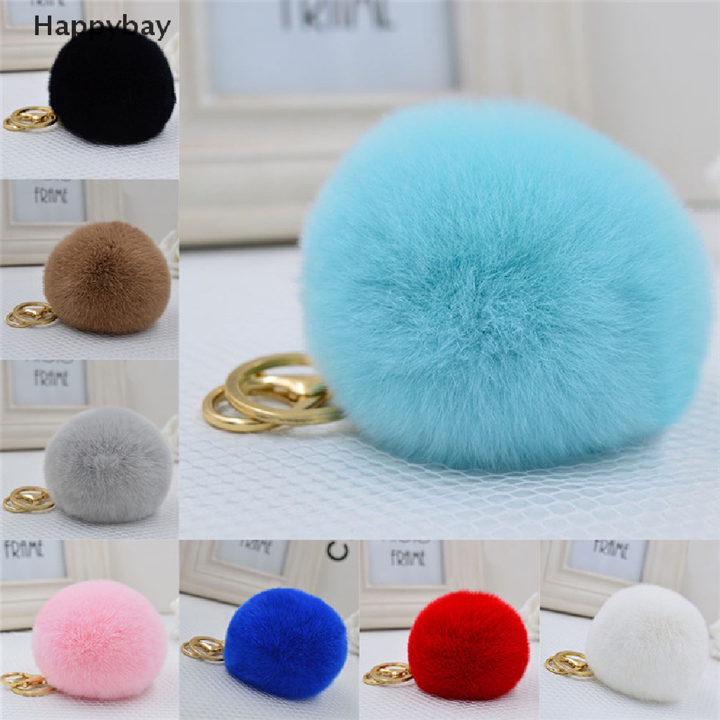 Móc Khóa Banh Lông Thỏ Dễ Thương