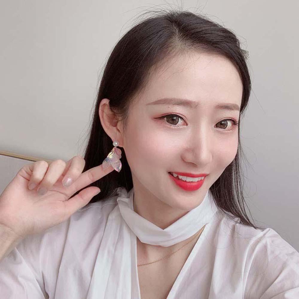 Bông Tai Hình Đuôi Cá Bằng Hợp Kim Acrylic Phong Cách Hàn Quốc Thời Trang Cho Nữ