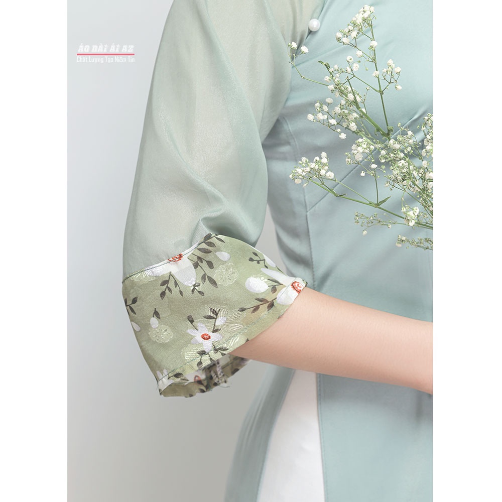 Áo Dài Nữ Cách Tân Tay Ngắn Hoa Nhí TK13
