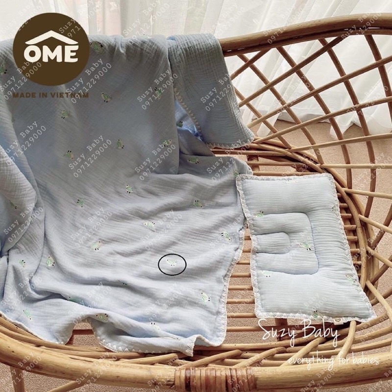 SET CHĂN + GỐI OME THÊU TAY