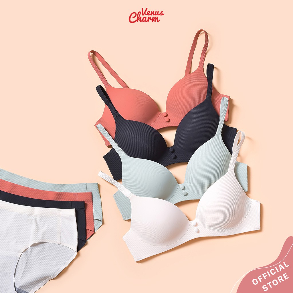 Bộ quần áo lót nữ Venus Charm 1803 đệm mỏng không gọng ôm ngực tự nhiên | BigBuy360 - bigbuy360.vn
