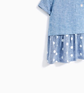 (Sz 12/18m) Váy zara xanh chấm bi