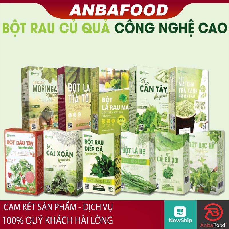 Bột rau củ sấy lạnh cho bé ăn dặm Behena (50gr) - Bột ăn dặm cho bé - làm bánh, tạo màu tự nhiên