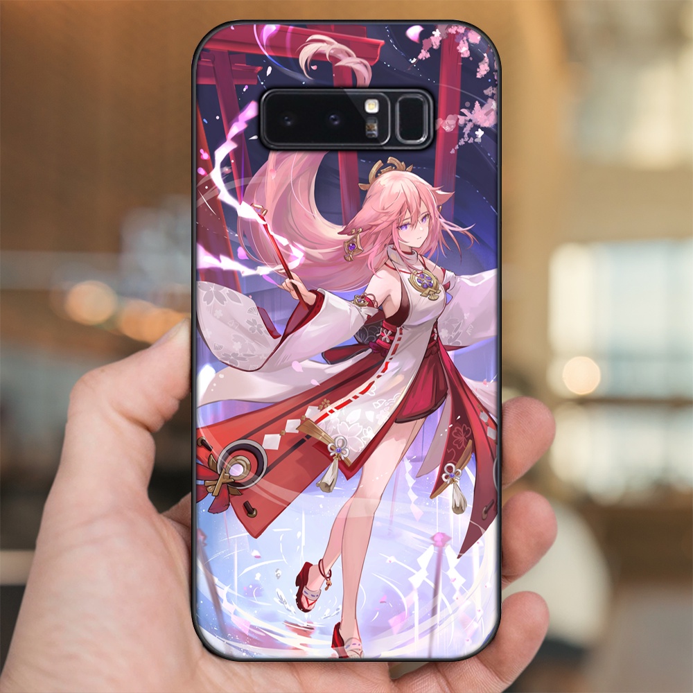 Ốp lưng Samsung Note 8 viền đen in hình Yae Miko Genshin Impact