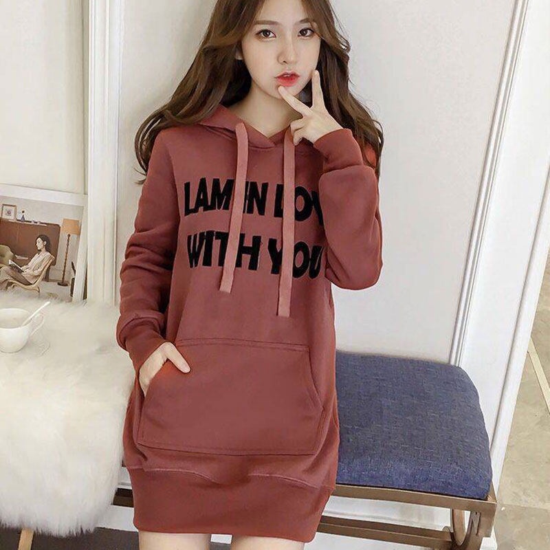 Áo hoodie YEYA form rộng bằng vải nhung phong cách Hàn Quốc thời trang mới