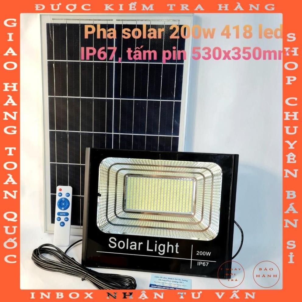 Đèn led pha năng lượng mặt trời 200w IP67 có remote tấm pin rời dây dài 5m - Bảo hành 12 tháng nghiemxuyen