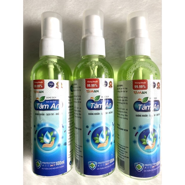 Xịt rửa tay khô Tâm An chai 100ml | BigBuy360 - bigbuy360.vn