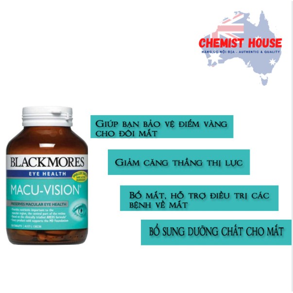 [HÀNG CHUẨN ÚC] Viên uống bổ mắt Blackmores Macu Vision | Plus HSD 2022 | BigBuy360 - bigbuy360.vn