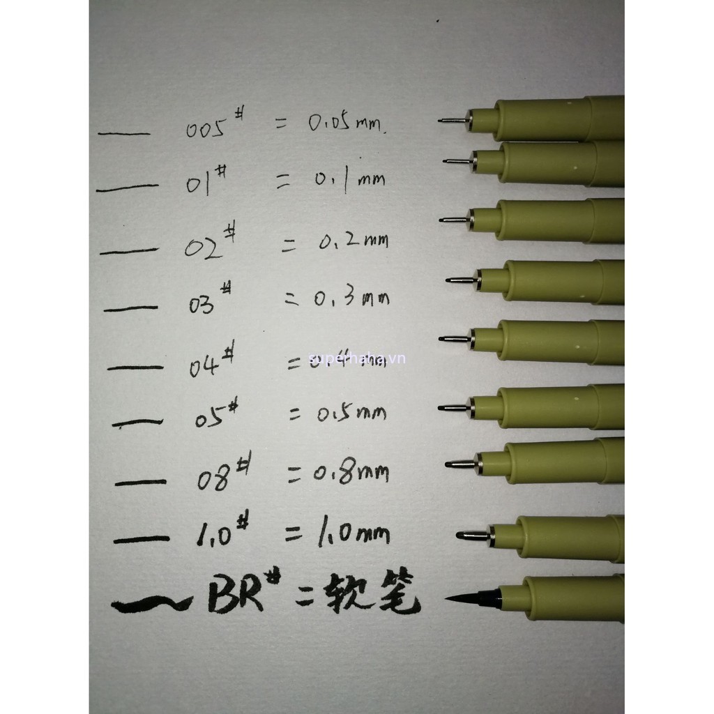 BCBVPP Bút vẽ mỹ thuật Sakura Pigma Micron 12 kích cỡ