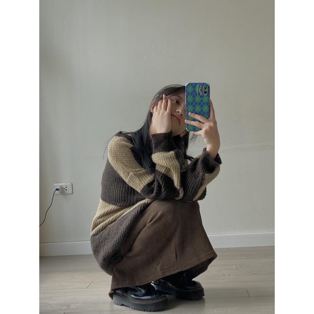 chân váy midi nhung tăm SK114 LOLLIE STUDIO