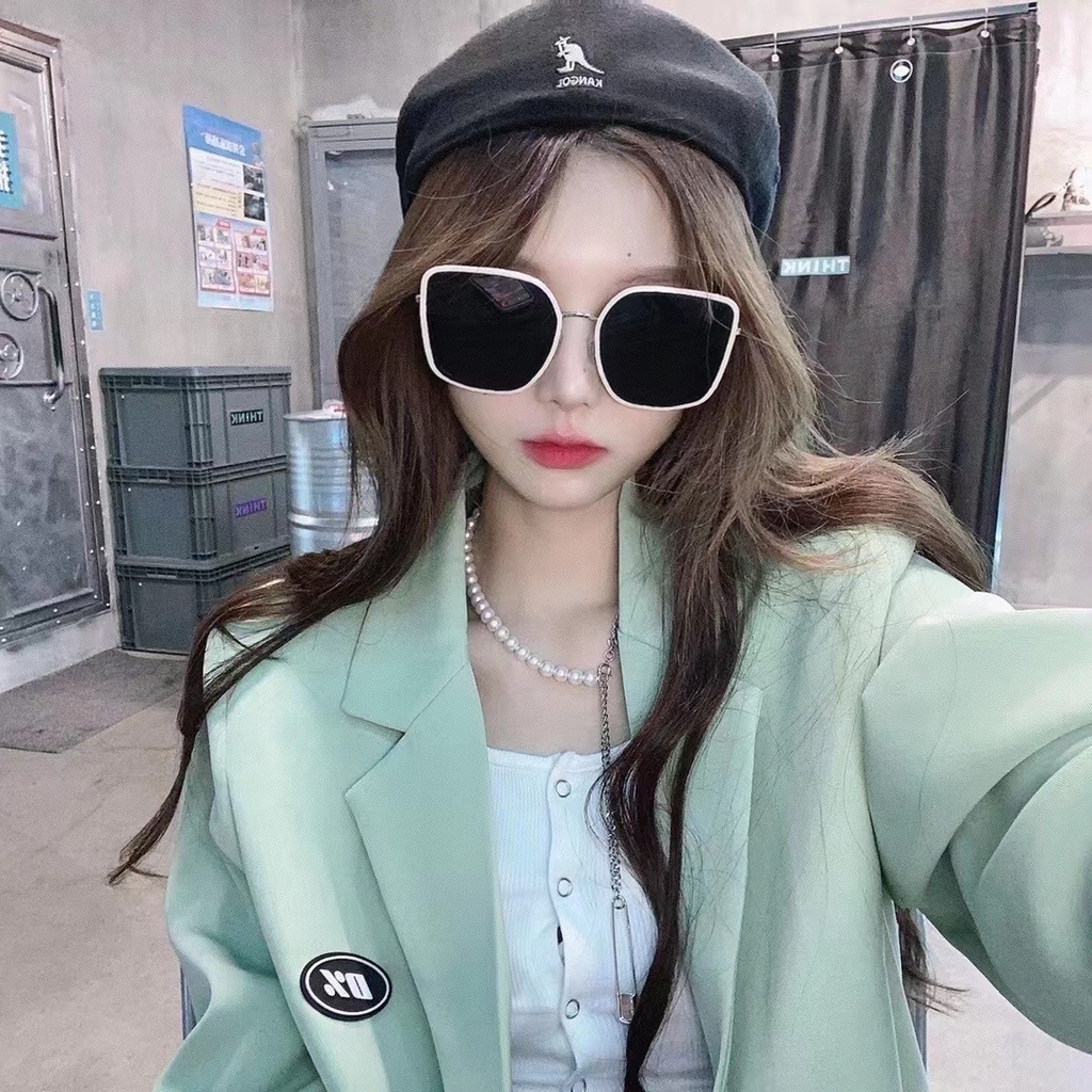 Kính Mát Phân Cực Chống Tia Cực Tím Gọng Lớn Thời Trang Hàn Quốc Cho Nữ