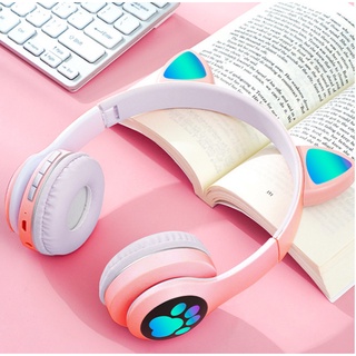 Tai Nghe Bluetooth Không Dây Hình Tai Mèo Có Đèn Led - Dùng được cho laptop,điện thoại, iOs,Android