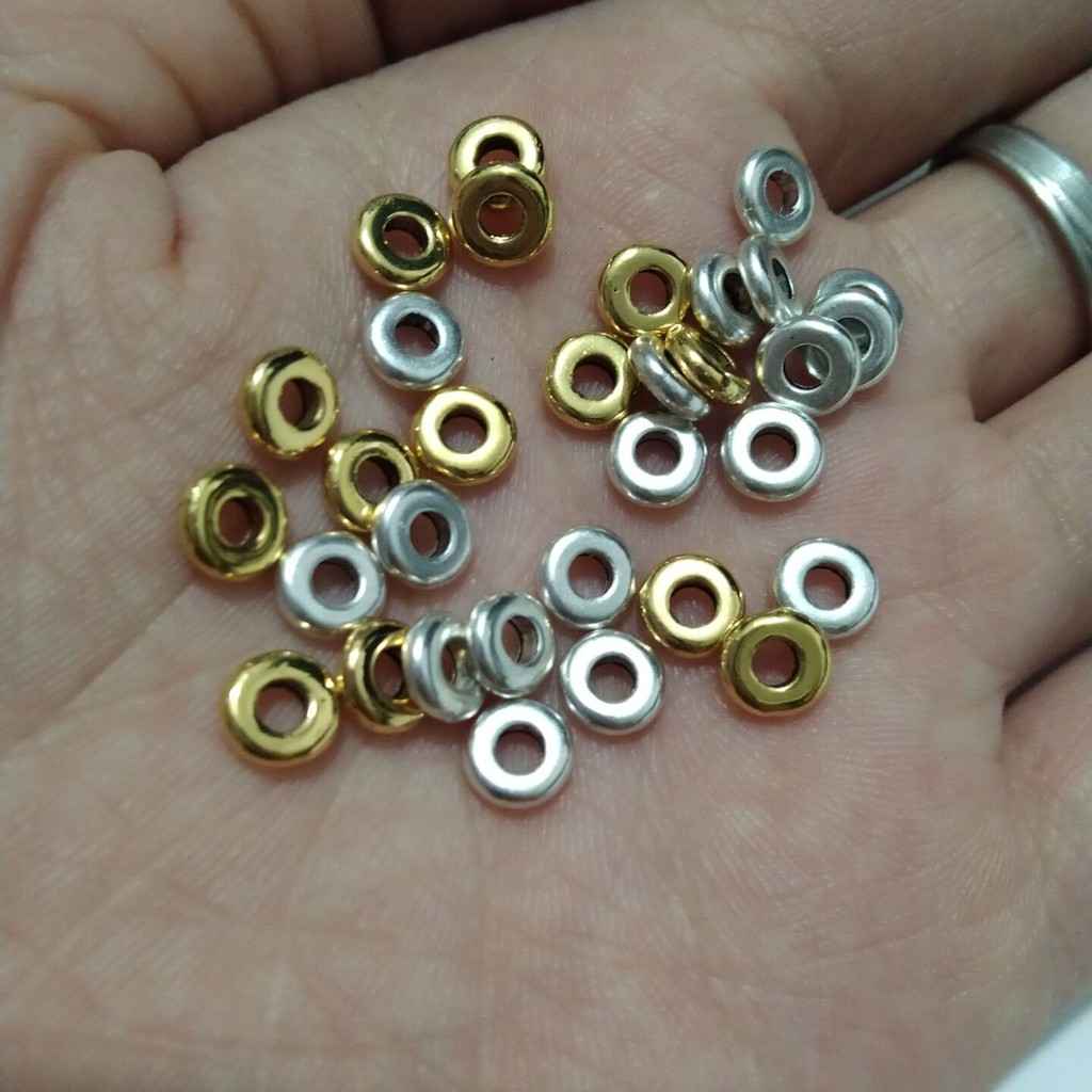 Set 30 hạt kim loại 3x6mm dùng làm trang sức thủ công