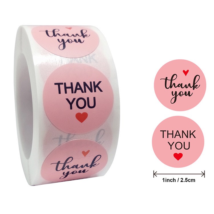 500 Sticker nhãn dán decal sticker kraft dễ thương THANK YOU/ Giáng Sinh/ Birthday