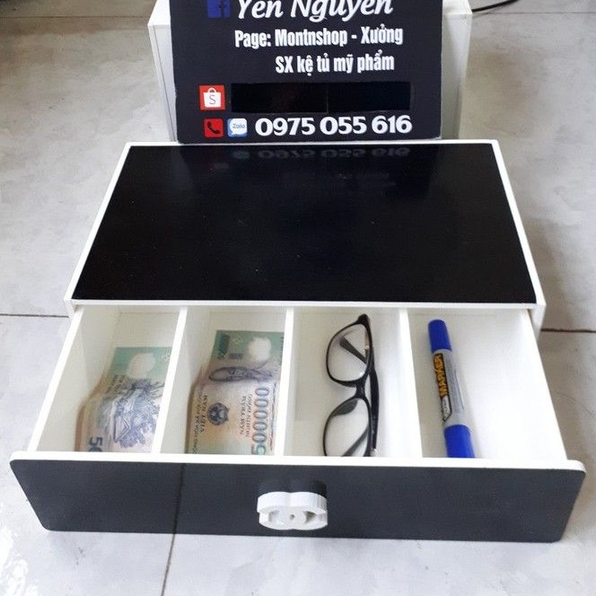 Hộp chia tiền thu ngân loại to 35cm màu đen