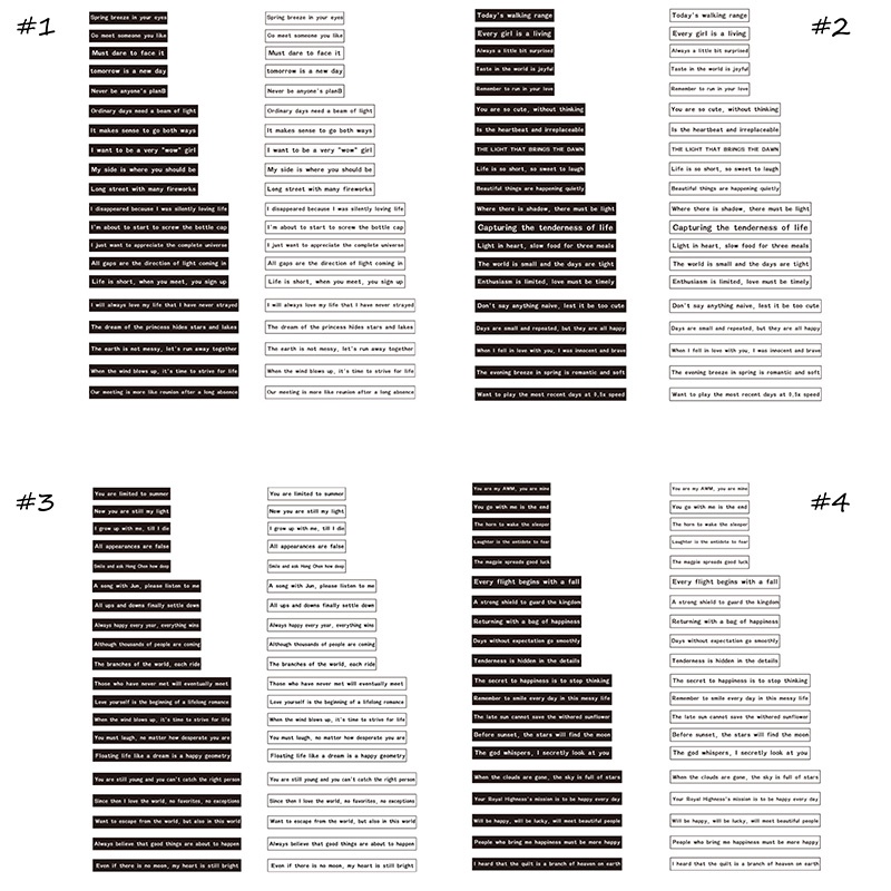 Bộ 40 Miếng Dán Chữ Tiếng Anh Trang Trí Túi Xách 4 Kiểu Dáng