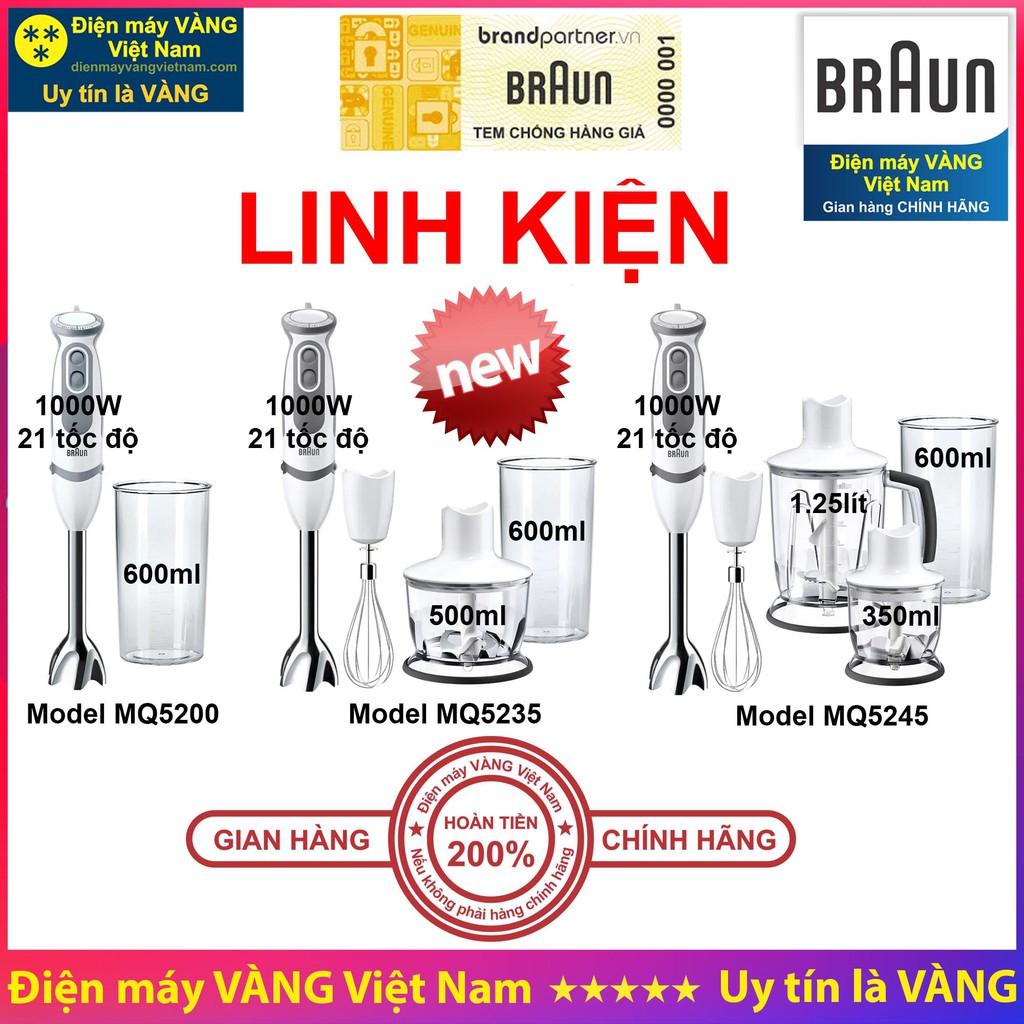 Linh kiện máy xay cầm tay Braun MQ5000 MQ5200 MQ5035 MQ5235 MQ5030 MQ5045 MQ5245 - Hàng chính hãng