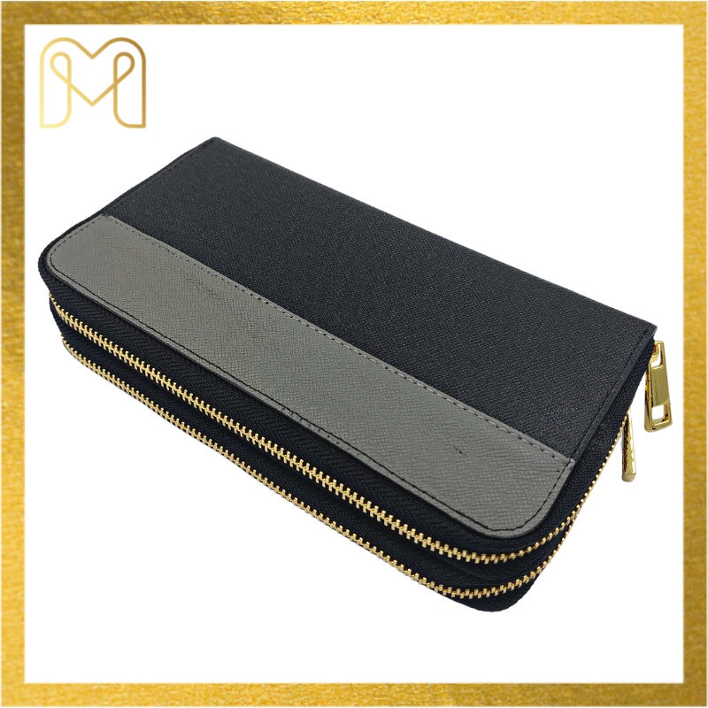 Ví cầm tay, ví clutch nữ 2 khóa da bò cao cấp Men Leather M82V3R11, quà tặng bóp da bò thật giá rẻ, nhiều ngăn tiện lợi