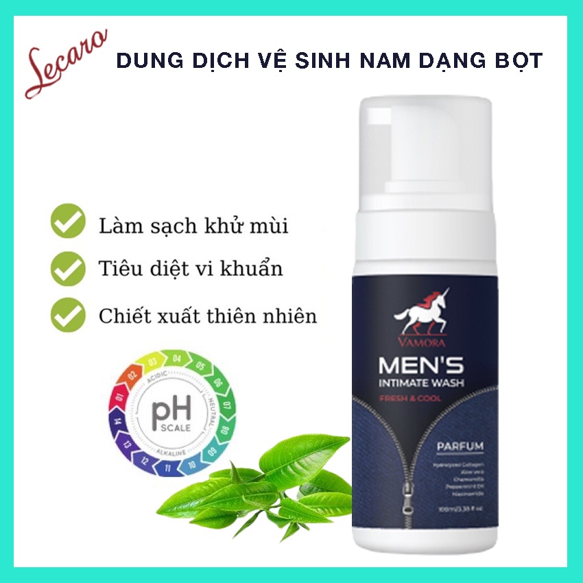 Dung Dịch Vệ Sinh Nam VAMORA MEN'S INTIMATE WASH Hương Nước Hoa, Bọt Vệ Sinh Nam Làm Sạch, Dưỡng Ẩm LECARO