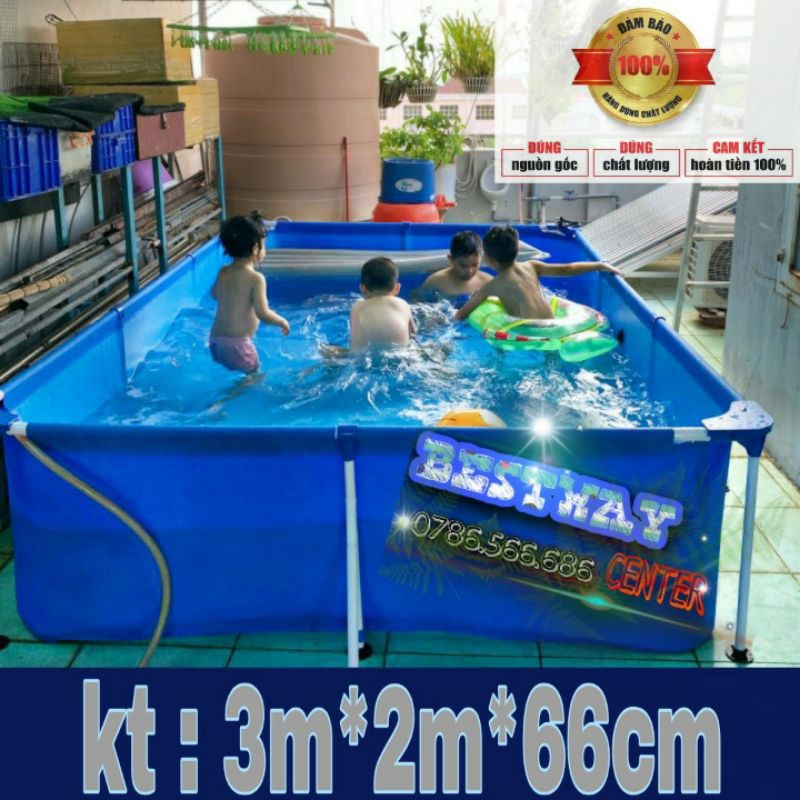 Bể Bơi khung 3m x 2.01m x 66cm Bể Bơi nhâp  khẩu Chính hãng Bestshop bể bơi HCM