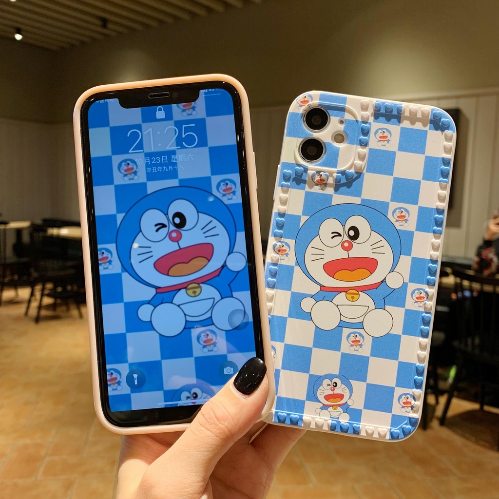 Ốp Điện Thoại Tpu Silicon Mềm Hình Mèo Doraemon/Mèo Kitty Cho iPhone 13 12 mini 11 Pro XS Max X XR 8 7 Plus