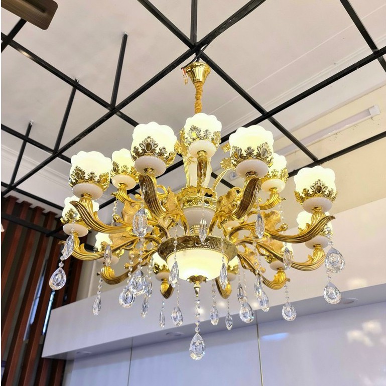Đèn chùm MONSKY ORIOS kiểu dáng đẳng cấp, sang trọng trang trí nội thất hiện đại loại 15 tay - kèm bóng LED chuyên dụng.