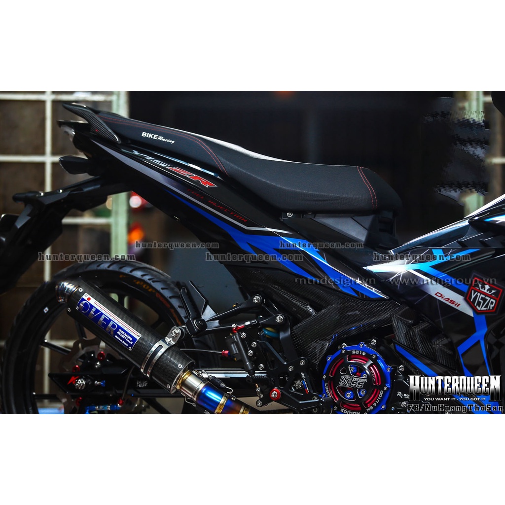 Tem rời in UV trên nền chất liệu Candy cao cấp. Mẫu Y15ZR Exciter 150 mới nhất hot nhất 2022 dán xe đen