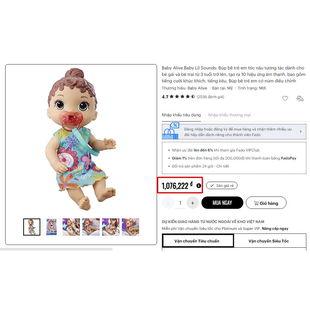 {xã kho} Búp Bê Máy Baby Alive Lil Sounds Hasbro Mỹ Tóc Nhựa Nâu - Búp bê tương tác dành cho bé từ 3 tuổi