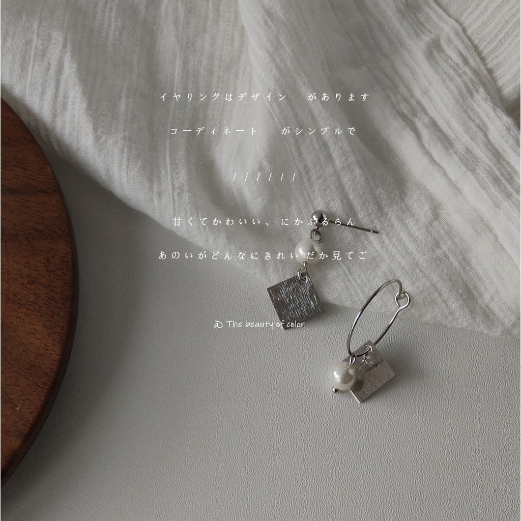 Lạ mắt nhưng sang trọng với khuyên bất đối xứng mix ngọc A826 mạ 925