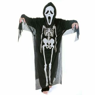 Trang phục hóa trang Halloween. Áo bộ xương, mặt nạ, bao tay