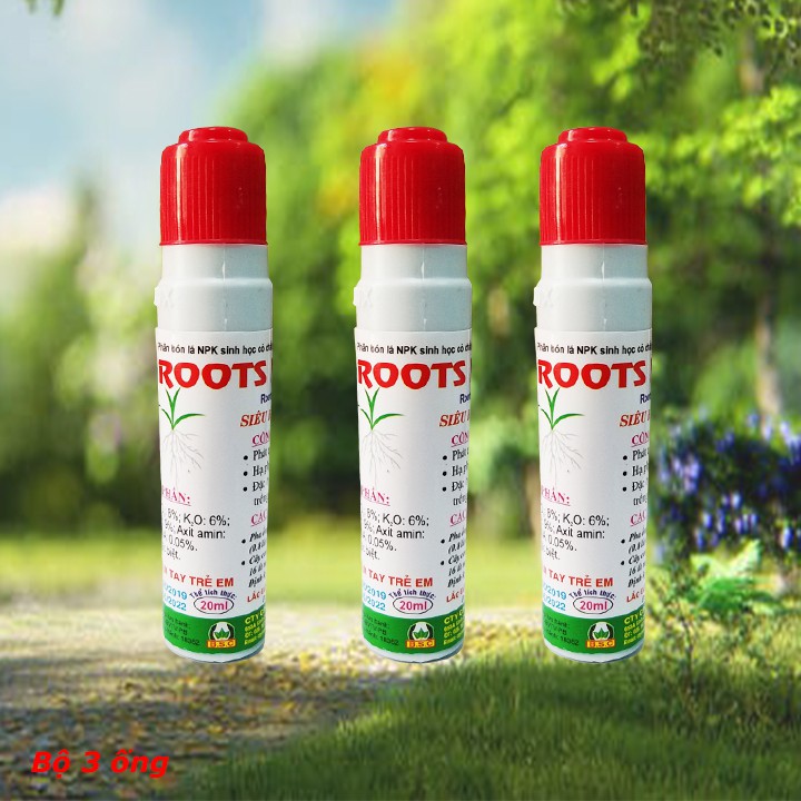 3 ống 20ml PHÂN BÓN LÁ NPK SINH HỌC CÓ CHẤT ĐIỀU HÒA SINH TRƯỞNG ROOTS NEW RA RỄ CỰC MẠNH