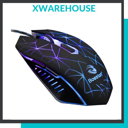 Chuột dây gaming Boston R30A/R30B, mouse chơi game có led 7 màu