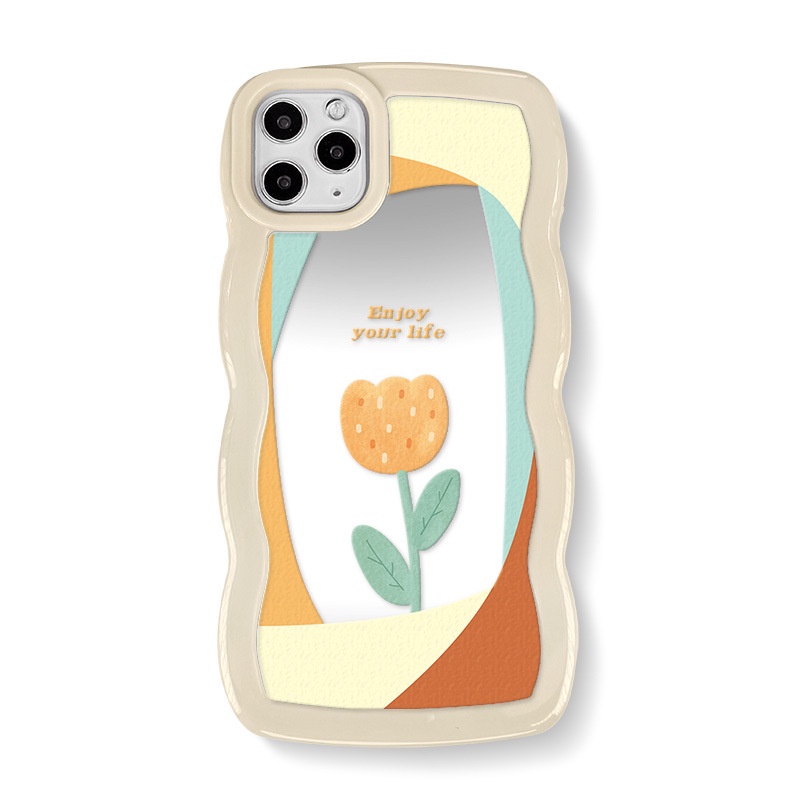 Ốp lưng iphone Ốp Điện Thoại Họa Tiết Ren Tráng Gương Phong Cách Nhật Hàn Cho iphone14Promax 12 11Pro / 6 / 7 / 8 / PLUS Dinuo case