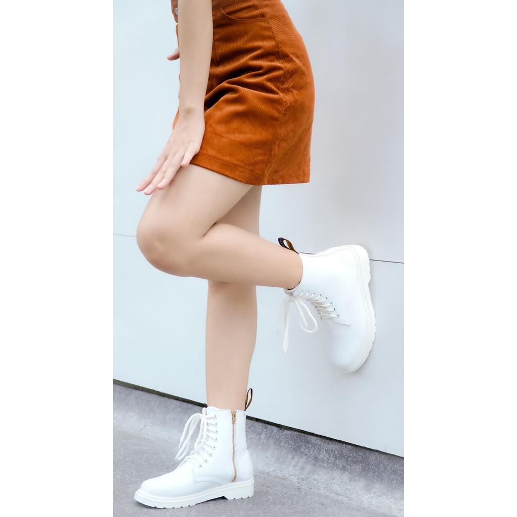 Giày Dr.1460 Zip All White cao cổ trắng