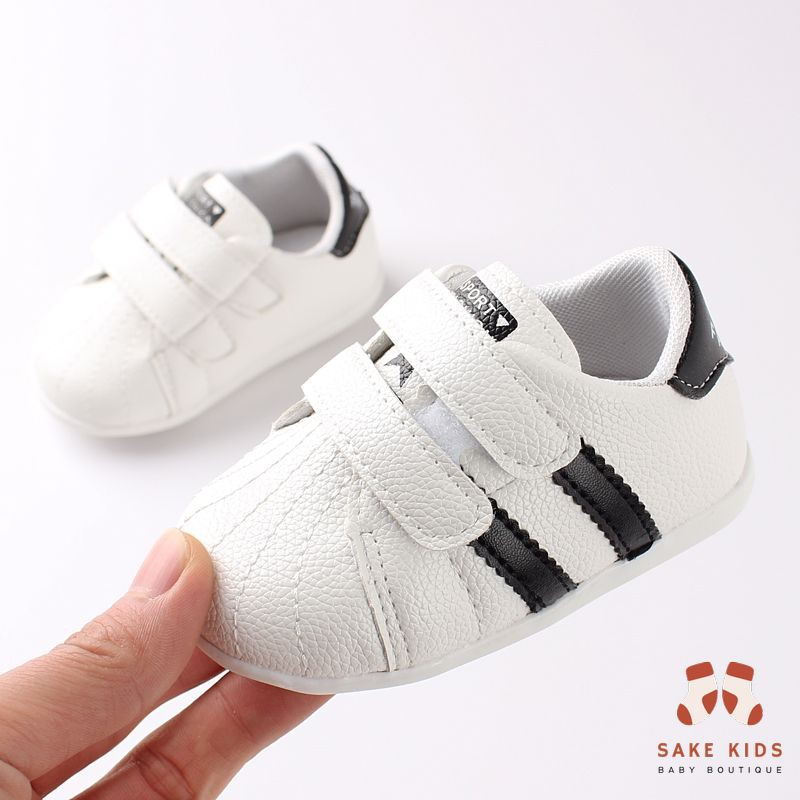 Giày tập đi cho bé trai bé gái, Giày thể thao cho bé tập đi quai dán 2 vạch đế cao su mềm siêu nhẹ êm chân M1806