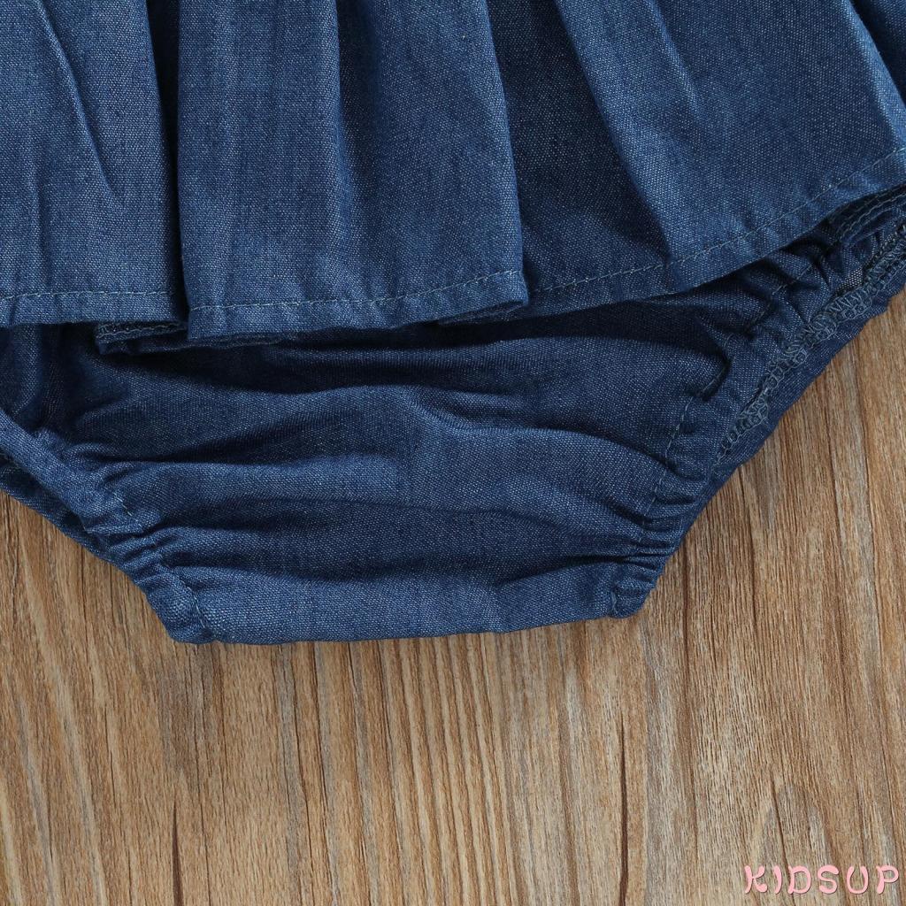 1 Quần Short Denim Eo Co Giãn Màu Trơn Thời Trang Mùa Hè Cho Bé Gái