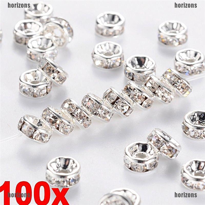 Bộ 100 Nhẫn Đá Lấp Lánh Kích Thước 6mm 8mm