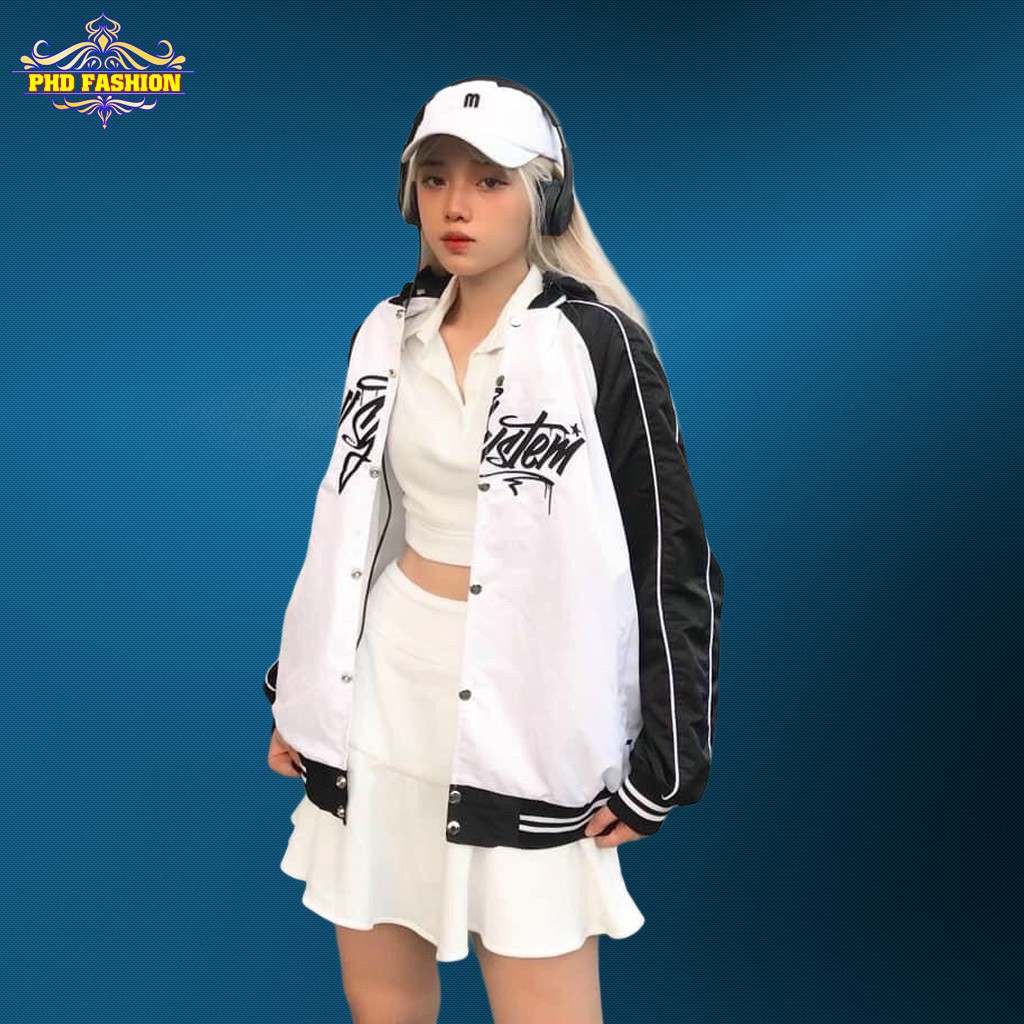 Áo khoác bomber unisex chất dù 2 lớp cao cấp không bong tróc chất vải mịn không xù lông, cam kết video kèm ảnh chụp | BigBuy360 - bigbuy360.vn