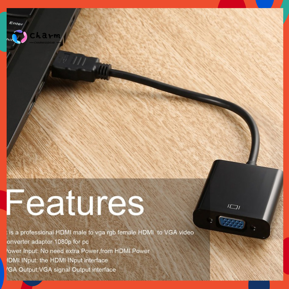 [CM] Availble 1080P HDMI-compatible Male to VGA Female Converter Adapter Cable for PC Laptop HDTV DVD