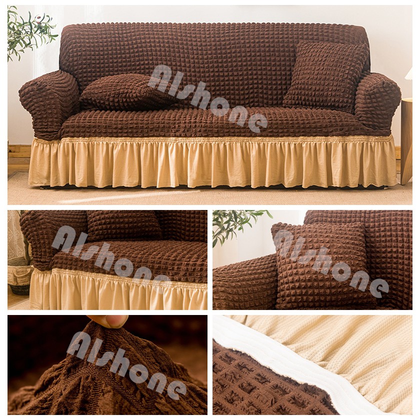 Tấm Phủ Ghế Sofa 1 / 2 / 3 / 4 Chỗ Ngồi Ghế Sofa Bọc Màu Trơn Đàn Hồi Sofa Đệm Trãi Phòng Trang Trí Ghế Sofa Căng Trượt