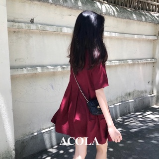 Đầm dáng suông tay ngắn basic ACOLA Z008