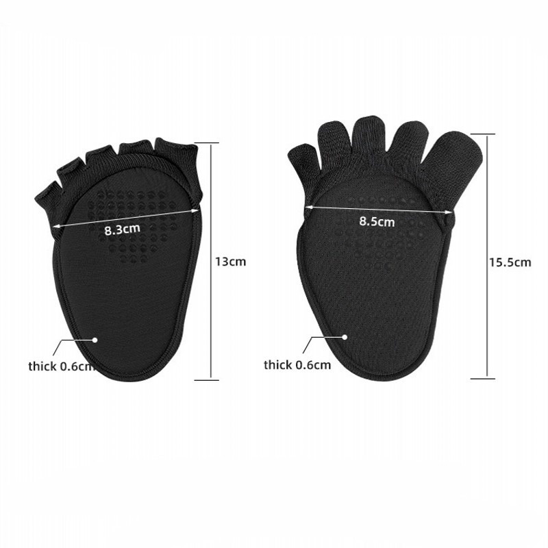 1 Đôi Vớ Cao Năm Ngón Chân Bằng Cotton Thoáng Khí Chống Trượt Cho Nữ